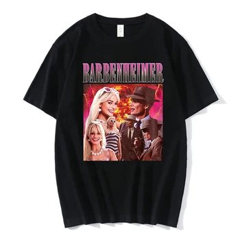 Barbenheimer Komiksu T-krekls, 100% Kokvilnas T Izplatīta Grafiskais T Krekli Unisex Vasaras Modes Apģērbu Smieklīgi Modelis Drukāt Krekls