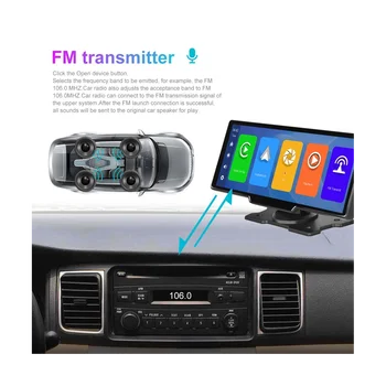 Bezvadu Carplay Portatīvo Auto Stereo Android Auto, 9.3 Collu HD Touchscreen ar Bluetooth Aizmugures Rezerves Kamera, TF Card