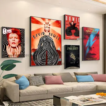 Britu Rokmūzikas Dziedātājs D-David_B-Bowie Plakātu Papīra Drukas Mājas Dzīvojamā Istaba Guļamistaba Ieejas Bārs, Kafejnīca Mākslas Glezniecības Apdare