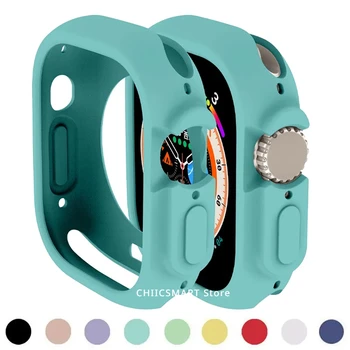 Candy Silikona Case for Apple Skatīties Ultra 49mm Smartwatch TPU Aizsargs Buferi Ultra-plānas rāmis Aptver iwatch 2 Ultra Piederumi