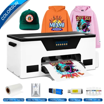 Colorsun A3 dtf printeri, T-kreklu apdruka mašīna XP600 dtf impresora 30CM/11.8 Collu dtf a3 Printeri, T-Krekls, Kurpes, Cepure, Hoodies