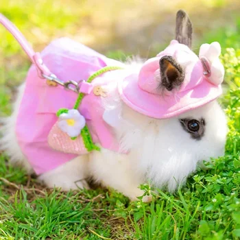 Cute Bunny Pet Veste Piederumi, Āra Siksna Trušu Drēbes Jostu Siksnas, Pavadas, lai Trusis Kleita Drēbes Josta Trusis