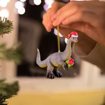 Dinozauru Ziemassvētku Kulons Dekoratīvi Rotājumi Ziemassvētku Mājas Dekoru Kulons