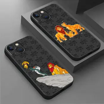 Disneja Lion King Gudrs Simba Soft Case For Apple iPhone 15 13 11 14 12 Pro 7 XR-X XS Max 8 Plus 6 6S 13 Pro Black, Silikona Vāciņš