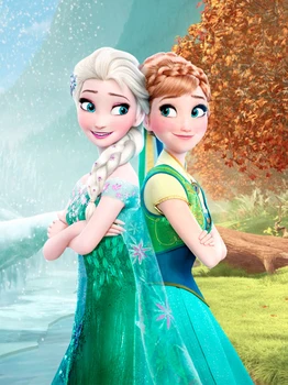 Disney Dimanta Izšuvumi 5D DIY Pilna Apaļā Dimanta Krāsošana Dimanta Mozaīku Karikatūra Saldētas Sniega Princese Kāzu Dekorēšana