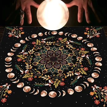 Divinations Galdauts Moonphases Augu Astrologys Tarot Kartes Galdauts Altāri Auduma Divinations Galda Spēle Piederumu