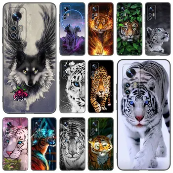 Dzīvnieku Tiger Phone Gadījumā Xiaomi Mi 9SE 9T 10T 11es 11T Lite NE POCO C40 F3 M3, X3 GT NFC M4 X4 Pro 5G Mīksto TPU Melns Segt