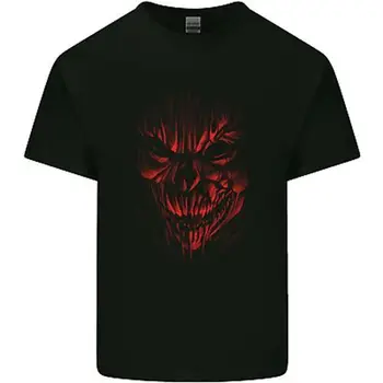 Dēmonu Galvaskausa Velns, Sātans Grim Reaper Gothic Vīriešu Kokvilnas T-Krekls, T-Veida Augšu