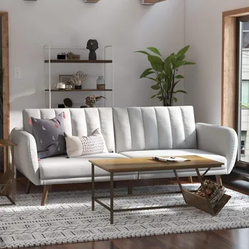 Dīvāns Futon Sofa - Premium Apdare un Koka Kājiņas Bezmaksas Piegāde Dzīvojamās Istabas Mēbeles, Mājas