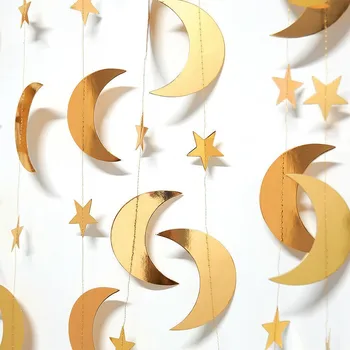 Eid Mubarak Dekoru Banner Mājas Zelta Spīguļi, Mēness, Zvaigznes Vainags Islāma Musulmaņu Svētku pasākumu Puse Ramadāna Kareem Ornaments