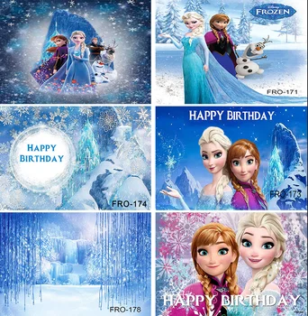 Elsa Fons Banner Meitene Saldēti Elsa Princess Birthday Party Piegādes Baby Dušas Fona Fotogrāfija Apdare