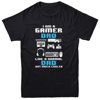 Es Esmu Spēlētājs Dad T-Krekls, Kā Normāls Tētis, Bet Daudz Vēsāks Tee Top Jaunas Vasaras Stilā O Kakla Tee Krekls Pielāgots Īstermiņa Piedurknēm T Krekls