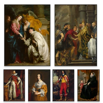 Eļļas Glezna Izdrukas vīzija svētās Hermanis Jāzeps Drukāt, Vintage, Retro Plakāta Anthony van Dyck Kanvas Glezna Dekori