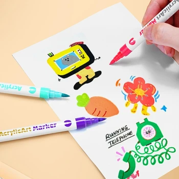 F3MA Akrila Krāsas Pildspalvas Dubultā Padomus bērniem Rock Krāsošanas,Krāsas Pildspalvas