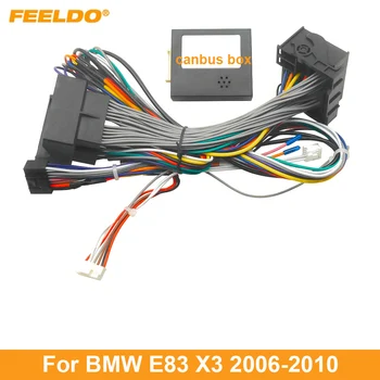 FEELDO Auto 16Pin Strāvas Vadu Josta Kabeļa Adapteris Ar Canbus BMW X3/E83(06-10) Instalēt Pēcpārdošanas Android Stereo