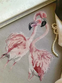 Flamingo Pāri 29-36 izšūšanas komplekti, krustdūrienā komplekti,kokvilnas frabric DIY homefun izšuvumi Shop15