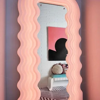 Gaismas Meitenes Pilnu Ķermeņa Spogulis Guļamistabā Smart Ziemeļvalstu Led Spogulis Korejiešu Stilā, Grīdas Stāv Reprodukcija Espelho Istabas Interjeru Estētisko
