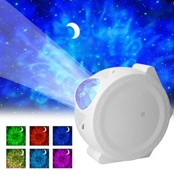 Gaismekļi Dāvanu Okeāna Viļņu Krāsains Mūzikas Balss Kontroles Zvaigžņu Projektoru Lampas Mēness Galaxy Projektora USB LED Nakts Gaisma