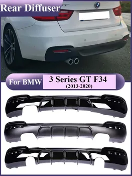 Glancēts Melns Aizmugurējais M-Tech Buferi un Lūpu BMW 3 Series GT F34 no 2013. līdz 2020. gadam Oglekļa Šķiedras MP Skrit Sadalītāja Spoilers Difuzoru Auto Daļas