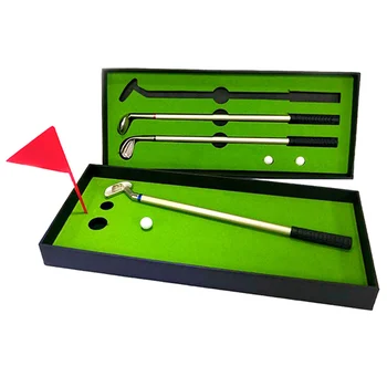 Golfa Pildspalvu Komplekts Mini Desktop Golfa Lodīšu Pildspalvu Dāvanu Komplekts Ar Karogu, Lodīšu Pildspalvas, 2 Bumbas