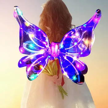 Halovīni Kostīms Eņģeļu Spārnu LED Tauriņa Spārnu Meitenēm, Sievietēm par Halloween, Ziemassvētku Skatuves Sniegumu Festivāli, Svētki