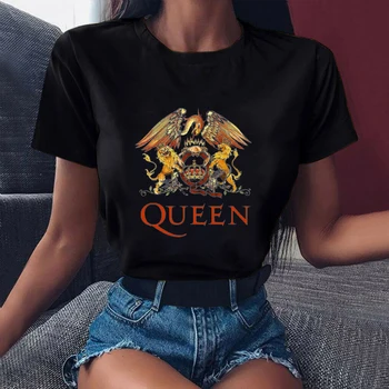 Ir 2021. Jaunu Freddie Mercury T-Krekls Dāmas Apģērbu Karaliene Band T Krekls Vasaras Harajuku Sieviešu T Akrobāts Topi, T-Veida Sieviešu Apģērbi