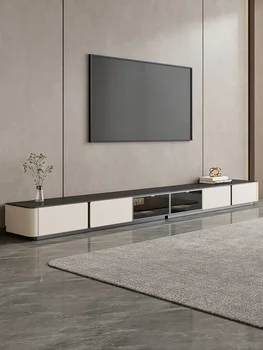 Itālijas minimālisma black ultra ilgi rock panelis grīdas uzstādīts TV skapis, kafijas galda kopā kabinets, mūsdienu minimālisma
