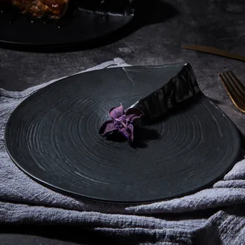 Japāņu trauki keramikas plāksnes augstas vērtības īpašība, hotel Western Restorāns steiks vakariņas plate