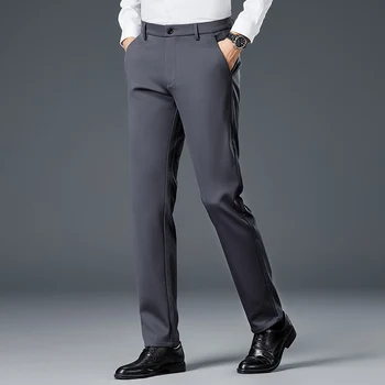 Jauna Rudens/Ziemas Modes Tendences tīrtoņa Krāsu Taisna Caurule Uzņēmējdarbības Profesionālo Uzvalku Bikses Vienkāršu Gadījuma Vīriešu Ērtas Bikses