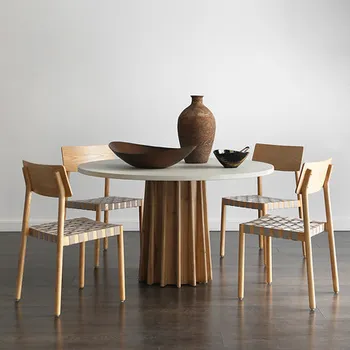 Jaunais ziemeļvalstu dizaina mēbeles, ēdamistabas betona mesa kārtā centra galda akcentu tafel ēdamistaba galda koka ēdināšanas tabulu