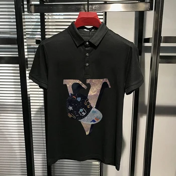 Jauns Dizains Karstā Dimanta Vīriešu T-Krekls Pāris Polo Ielas sporta Krekls Jaunatnes Pasūtījuma Topi Lielgabarīta