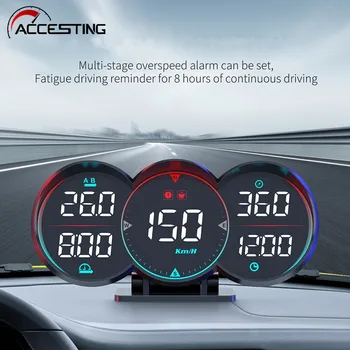 Jauns GPS Head-up Displejs Duālās Sistēmas Auto Digitālās 5 Collu LCD GPS Spidometra ātruma pārsniegšanu Signālu Automašīnas Ātrums Projektoru