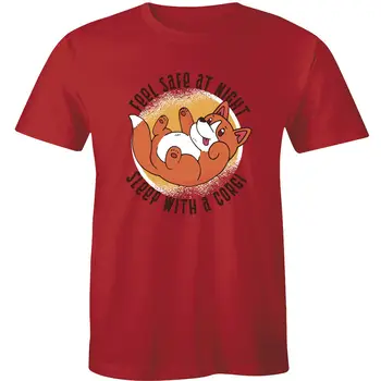 Justies Droši Naktī Gulēt Ar Corgi Smieklīgi Gudrs Suns-Mīļākais Tee Vīriešu T-krekls