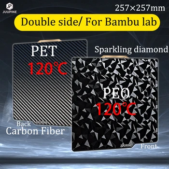 Juupine 257x257mm Elastīgi Veidot Plate Bambu Lab P1P Iedzīvotāju x1 Carbon Veidot Plate Bambu Lab Garolite P1P Plates Nomaiņa