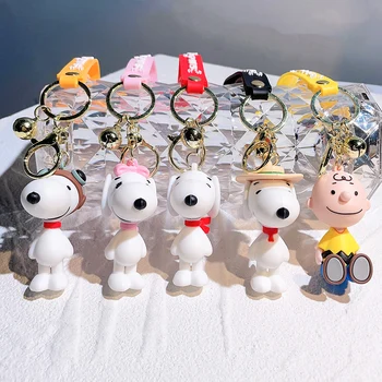 Kawaii Sanrio Jaunu Snoopy Karikatūra Schoolbag Šarmu Kulons Soma, Rotaslietas Auto Keychain Dāvana Meitenēm Rotaļlietas Meitenēm