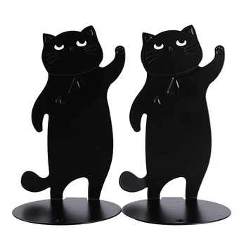 Kaķis Bookends Melnais Kaķis, Dekoru Melnais Kaķis, Dāvanas Kaķu Mīļotājiem Kaķis Bookends, Lai Plaukti Ar Anime Bookends Dzīvnieku Bookends Izturīgs