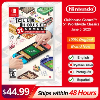 Kluba Spēles 51 Pasaules Klasiku Nintendo Slēdzis Spēle Piedāvājumus 100% Oriģināls Fiziskās Spēles Karti Puses Veids, lai Pārslēgtos Konsoles