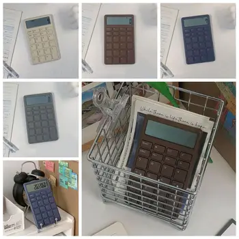 Klusums Vienkāršiem Finanšu Kalkulators Šokolādes Stils Platekrāna Vienkāršs Students, Grāmatvedības Kalkulators 12 Cipari ABS