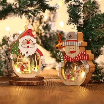 LED Apgaismota Santa Claus Formas Koka Ziemassvētkiem, Ziemassvētku Rotājumi Home Hotel Logu, LED Apgaismojums, Ziemassvētku Dekorācijas