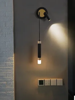 LED Sienas Lampa Ziemeļvalstu Radošo Gultas lasāmlampiņas Iekštelpu dzīvo jamo istabu Studiju Regulējams Apgaismojums Brā Mājas Dekoru, Sienas lampas