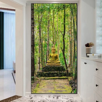 Liela Izmēra Diy Pilna Zen Budas Statuja Bambusa Meža Plakātu 5D Dimanta Krāsošana Sienas, Mākslas Dimanta Izšuvumi Sienas StickersZP-4197