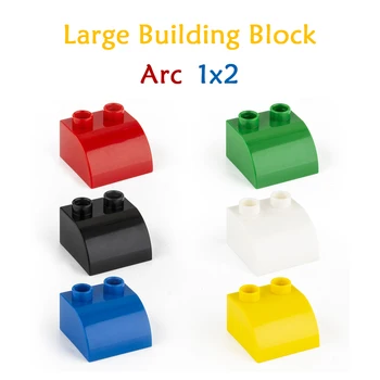 Lielā Daļiņu Celtniecības Bloku 80/40/20pcs Sastāvdaļas ar Loka 1x2 DIY Izglītības Puzzle Montāža Ēkas Bloku Sienas Skatuves