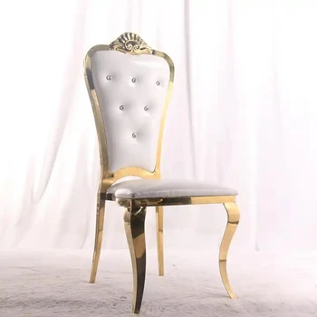 Luksusa Ērti Kāzu Krēsli Zelta Metāla Zelta Polsterēti Krēsli Kāzu 360