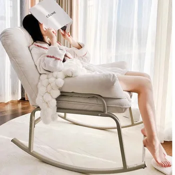Meitene Ziemeļvalstu Viesistabas Krēsli Šūpojot Dīvāns Biroja Dizainers Lasījumā Krēsli Slinks Luksusa Troņa Mūsdienu Sillones Mājas Mēbeles