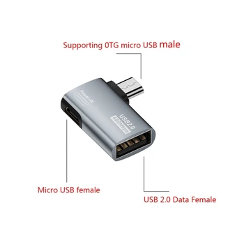 Micro USB Vīrietis uz USB Female Adapteri Uzlabotu Efektivitāti, ar OTG Ierīces