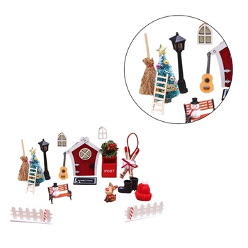 Miniatūras Lampas Modelis Namiņš Ziemassvētku Piederumu Reāli Playset