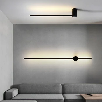 Minimālisma Moderno led sienas apgaismojums guļamistabai gultas dzīvojamās istabas Sienu apdare koridora Zelta/melnā sienas lampas sconce aprīkojums