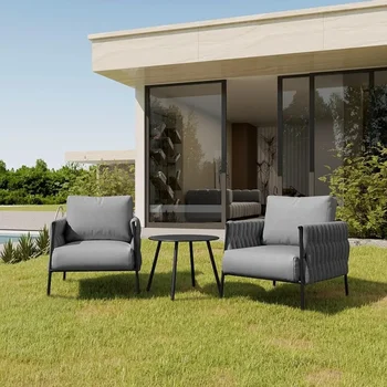 Moderna Āra Dīvānu Komplekts Dziļu Sēdvietu Dārza Verandā Atpūsties Krēsla atzveltnes Krēsli Ar Kafijas Galda, Kravas bezmaksas