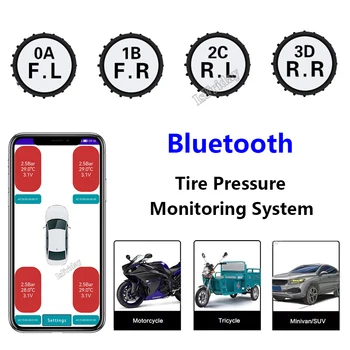 Motociklu TPMS Riepu Spiediena kontroles Sistēmu, Bluetooth Saderīgu Riepu Spiediena Sensori Bezvadu Android/IOS Moto Auto TMPS