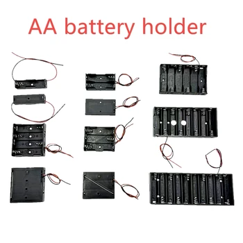 Multi Mērķiem DIY AA Bateriju Turētājs LR6 Traukā Ar Svina Kabeļi 1x2x3x4 6x 8x 10 AA Akumulatora Uzglabāšanas Gadījumā, Uzglabāšanas Kaste